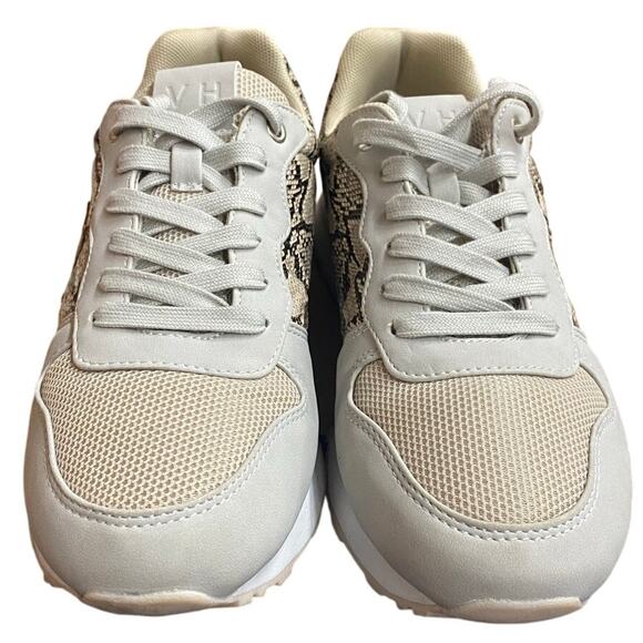 Vintage Havana Queen Leather Suede Women's Sneakers 8.5 White Gray Lace Up Shoes - Picture 9 of 10